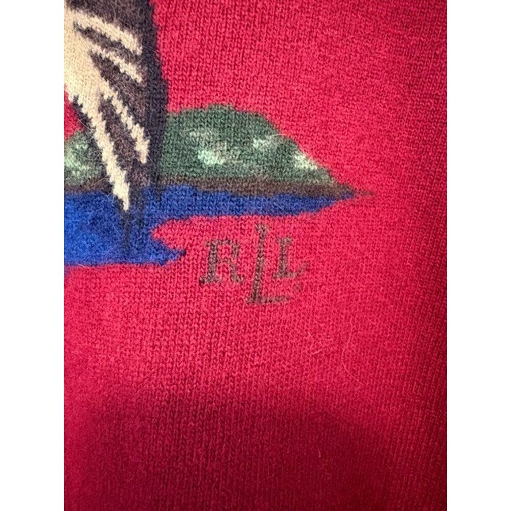 Lauren Ralph Lauren Flying Ducks Sweater Women's XL Merino Wool Angora Cashmere - Picture 4 of 12